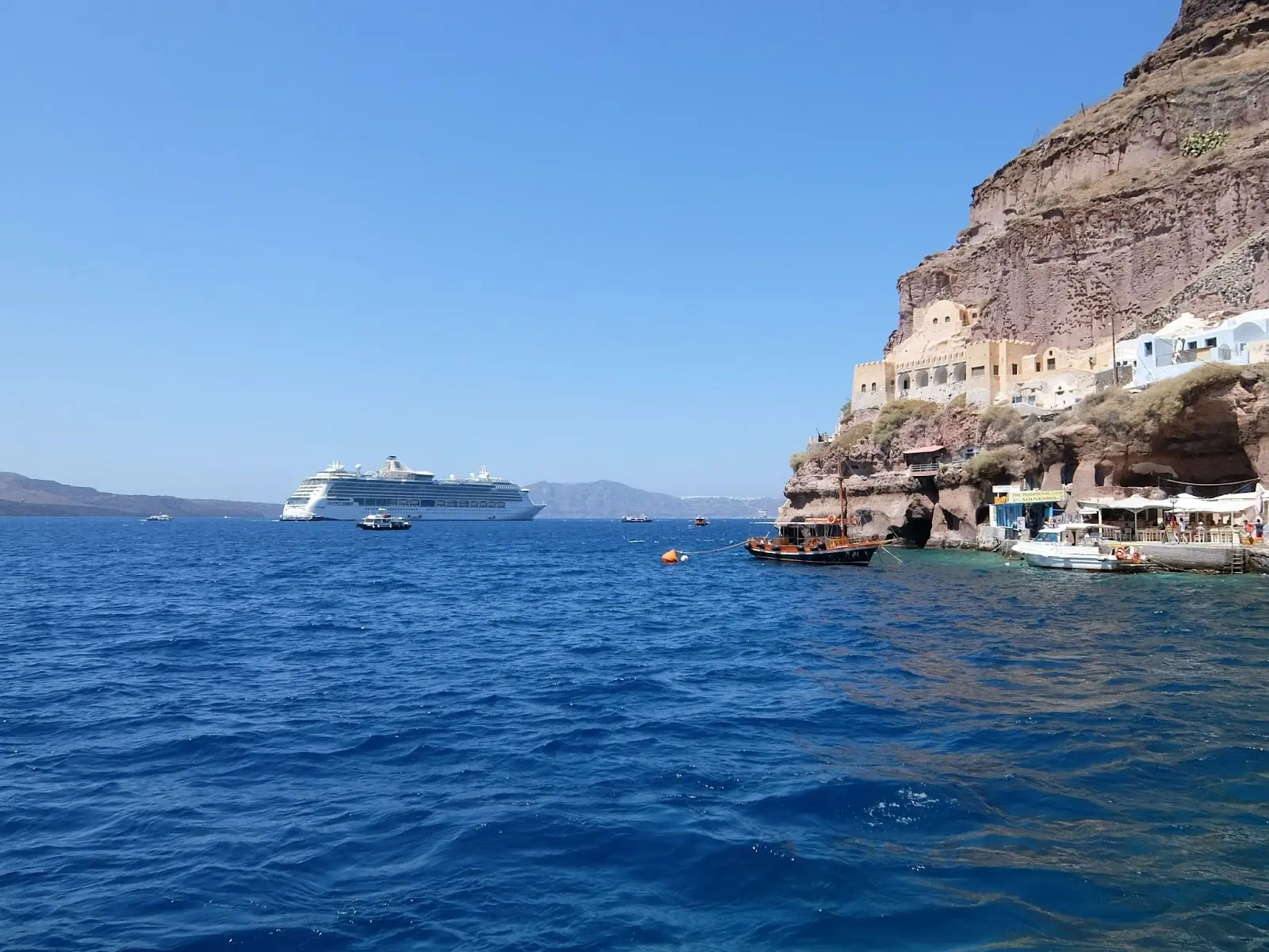 Cruise ship in Santorini