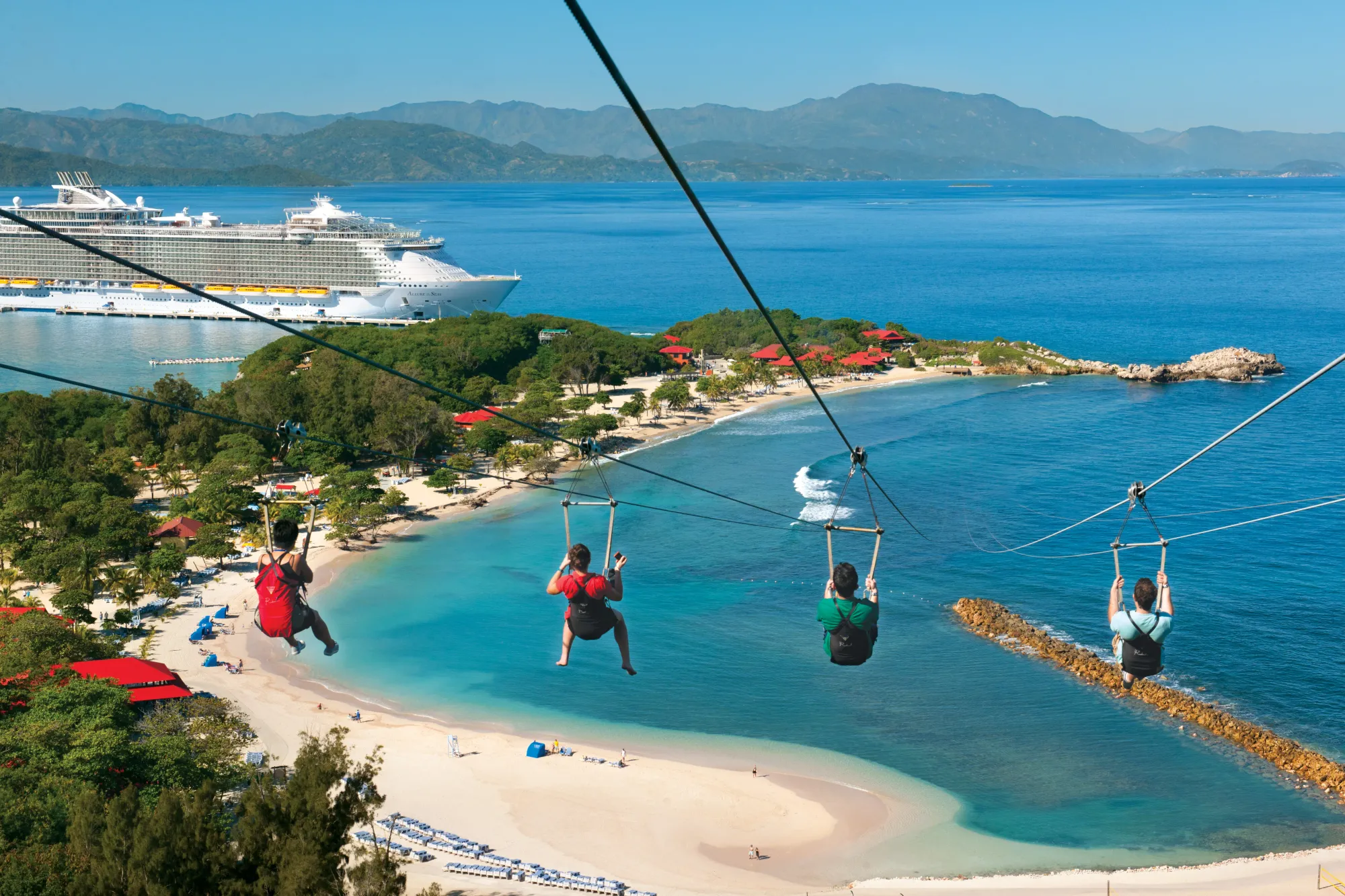 Ziplining Over Labadee