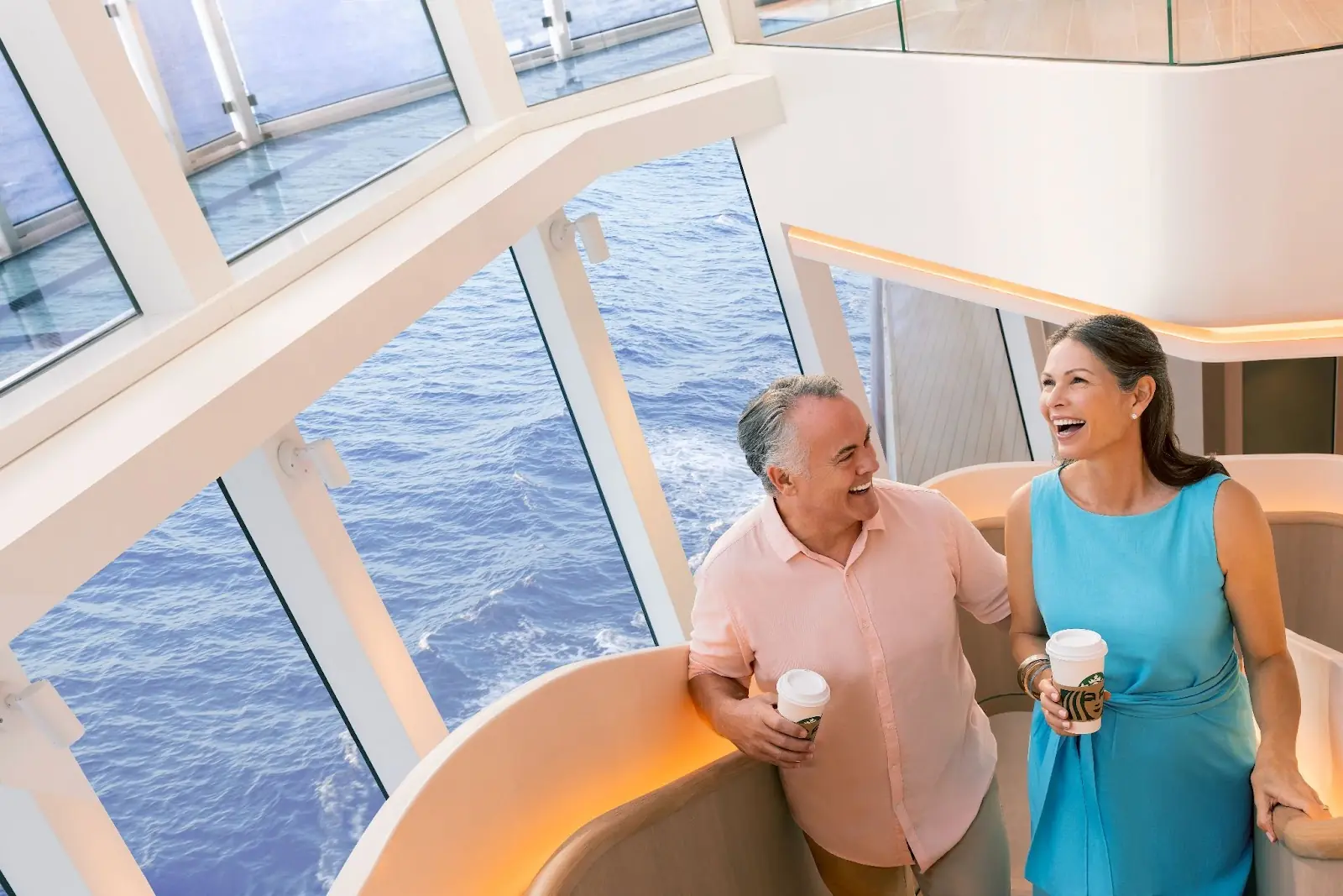 Guests enjoying Starbucks drinks