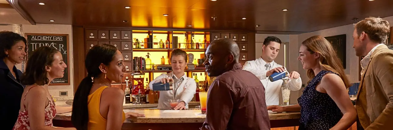 People enjoying drinks on Carnival