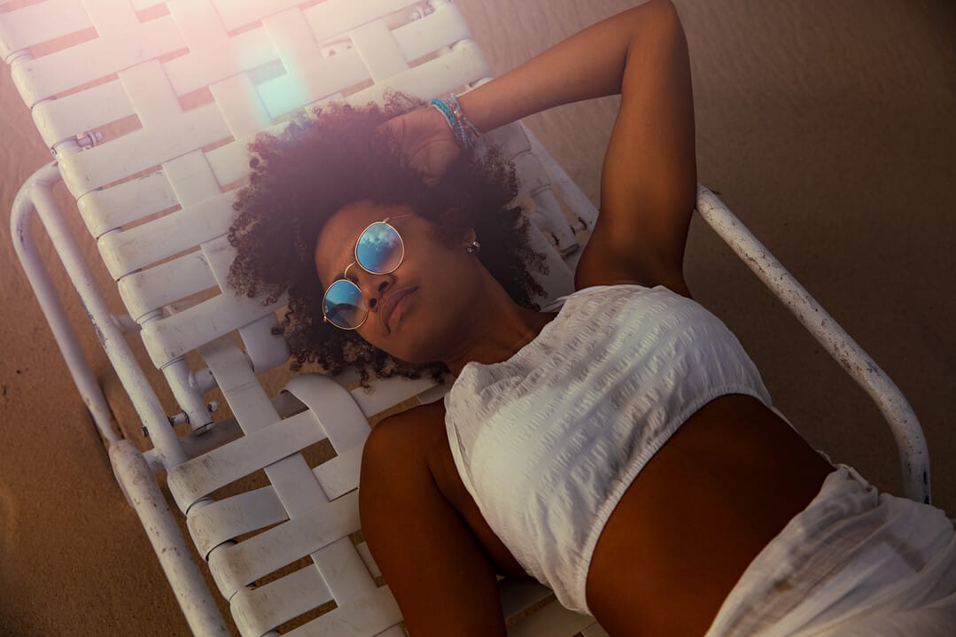 Sunbathing on the sand