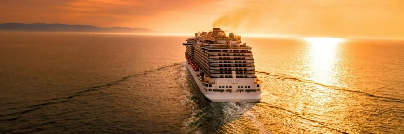 Cruise ship sailing