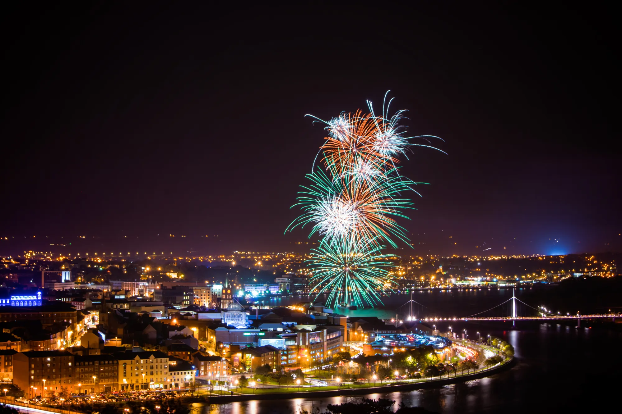 Halloween firework display in Derry
