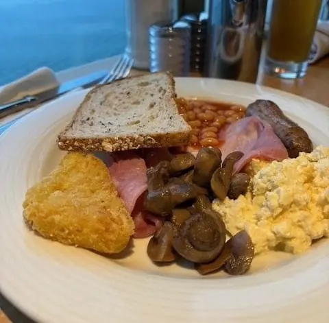 A cooked breakfast from the buffet restaurant