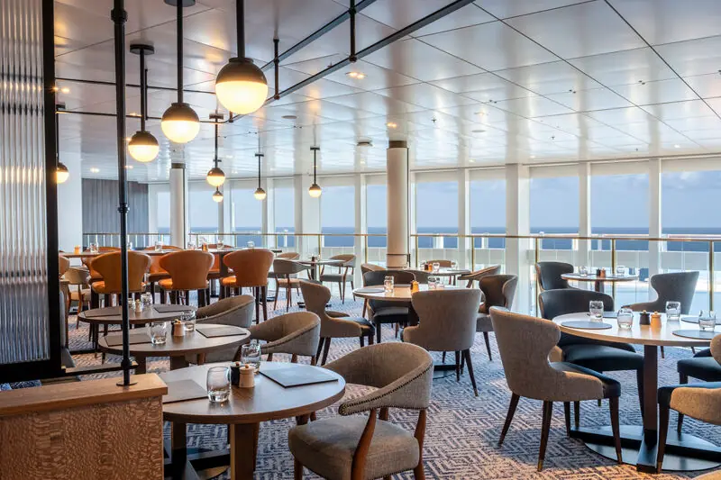 Main dining room on a cruise ship