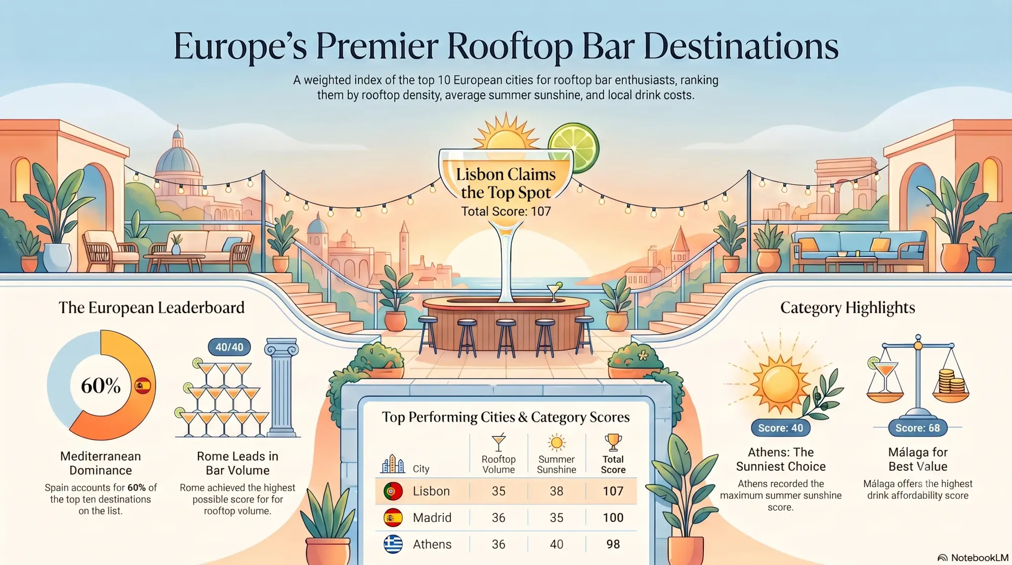 Europe's premier rooftop bar destinations