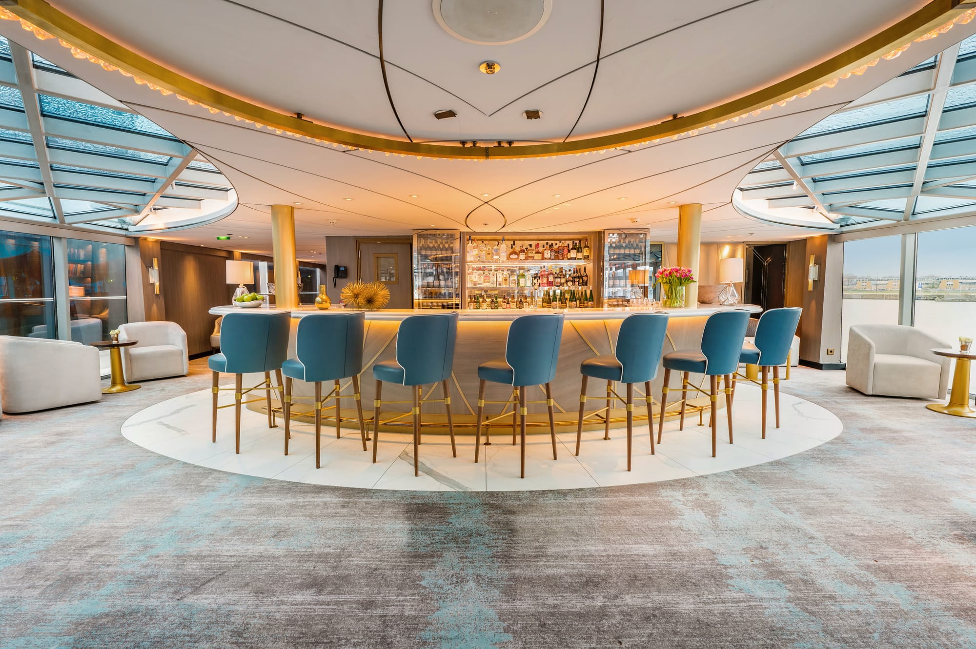 Lounge on Uniworld's S.S. Victoria