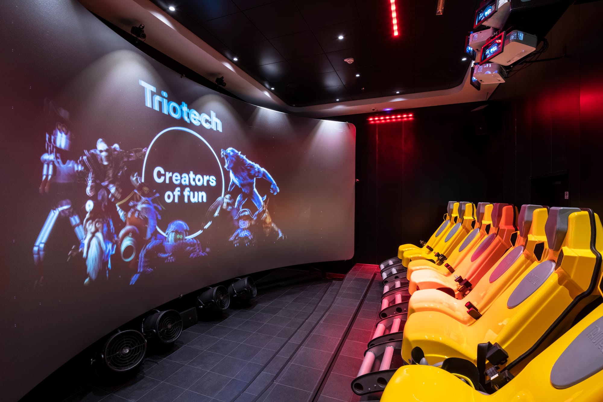 An interactive cinema screen with motion seating