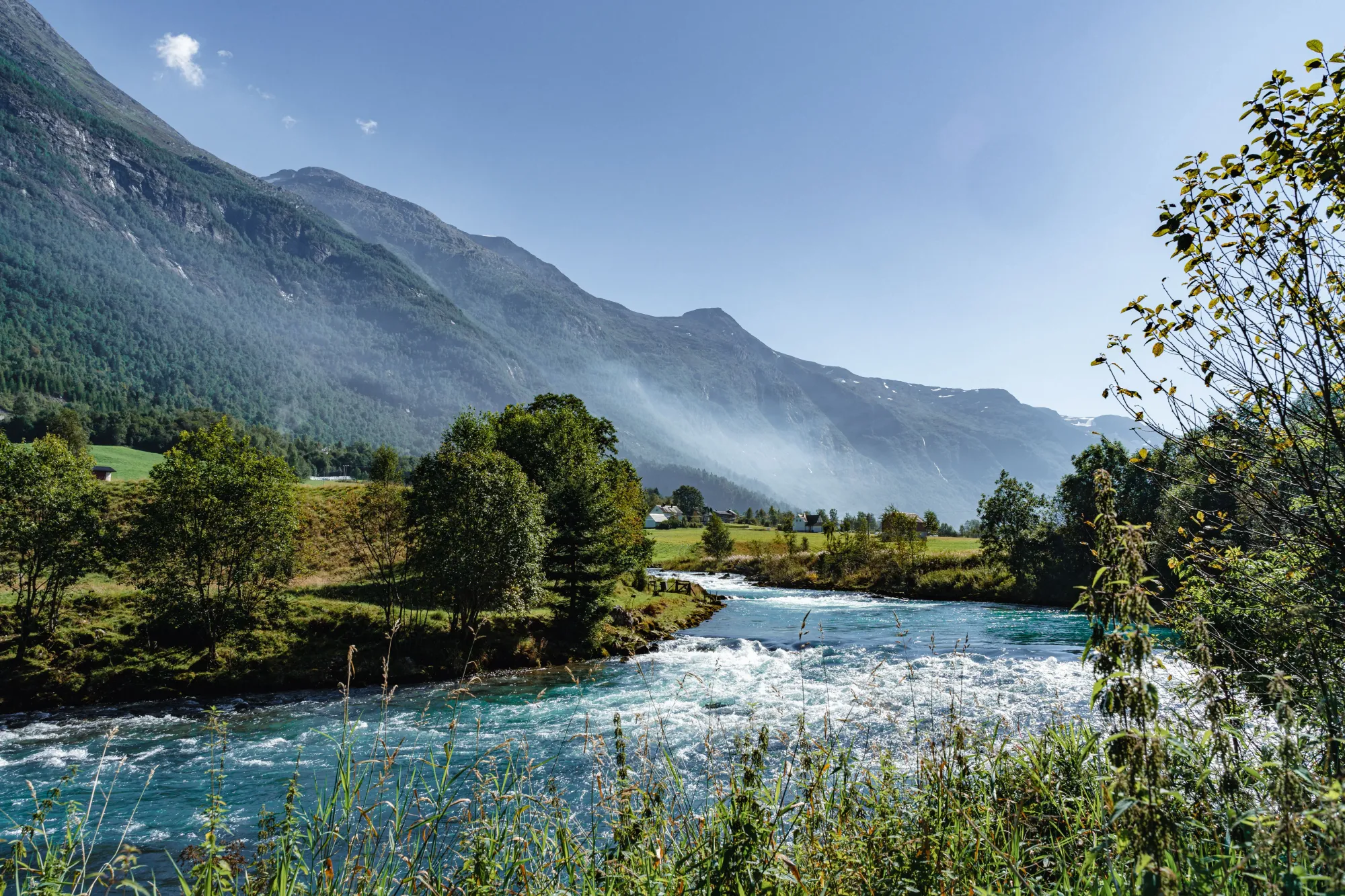 Olden - glacial lakes and soaring mountain peaks