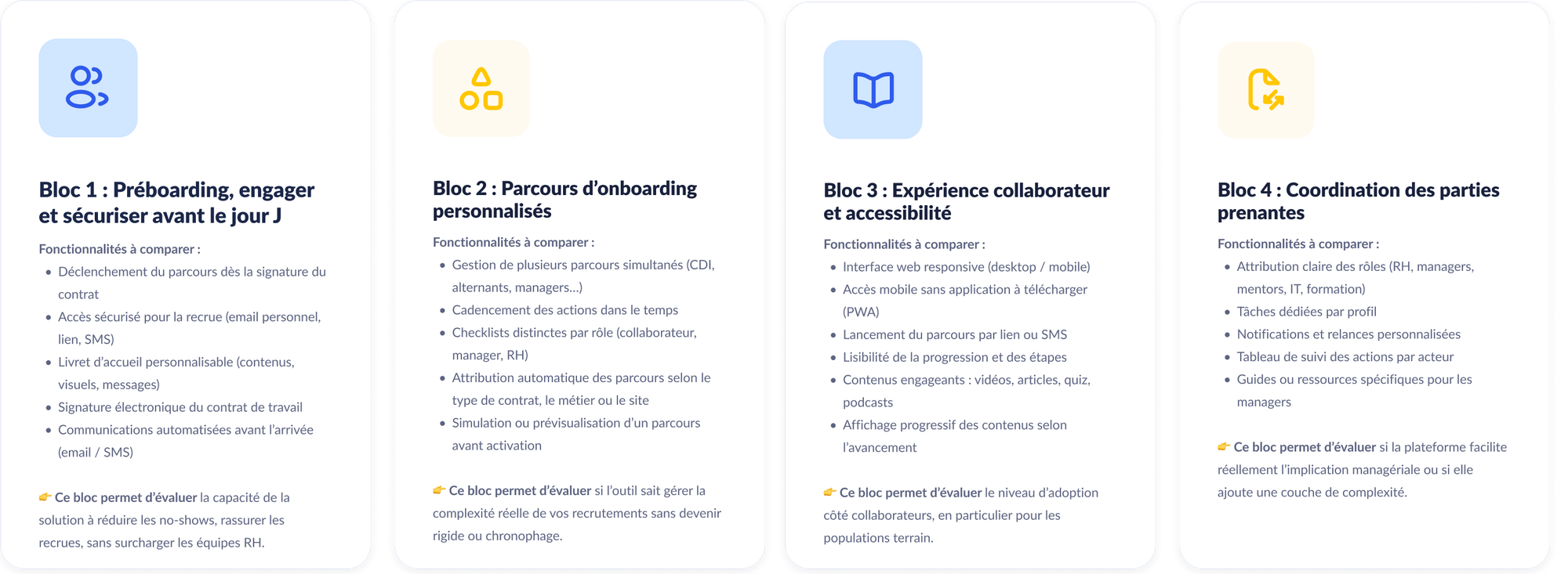 Les huit critères pour comparer un outil d’onboarding