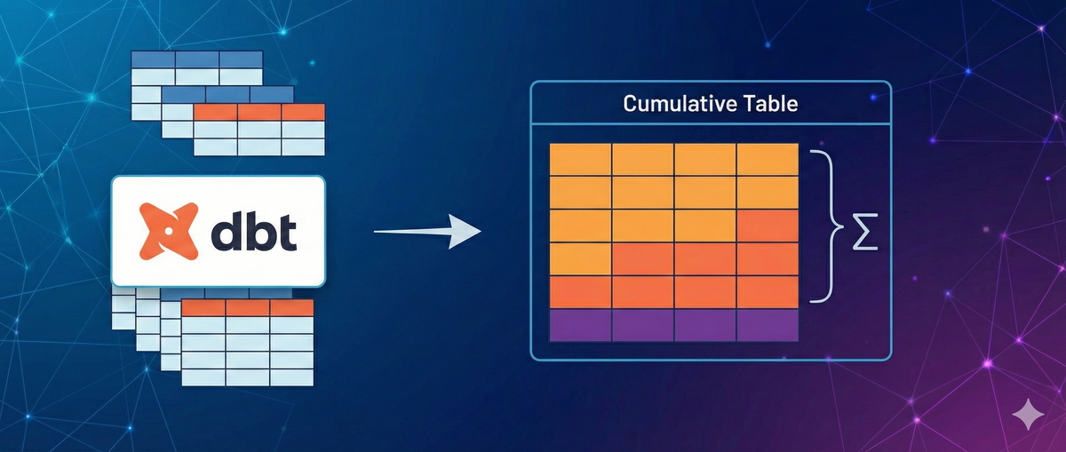 Graphic showing the dbt logo leading to a representation of a data table with the Sigma symbol