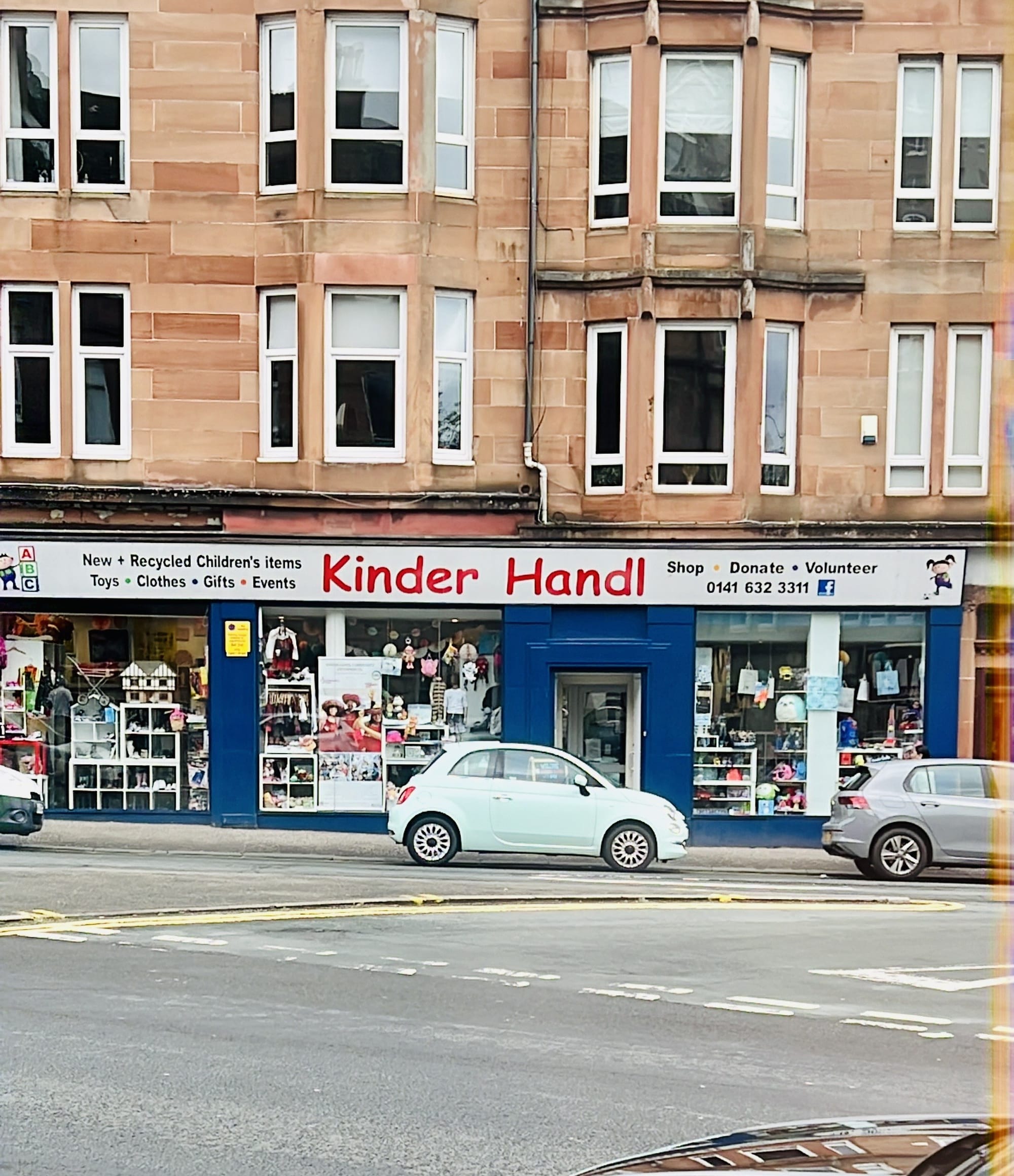 The Kinder Handl charity shop on the high street in Mount Florida, Glasgow
