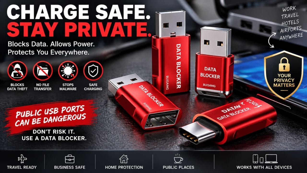 BUISAMG USB Data Blocker: Protect Against Juice Jacking