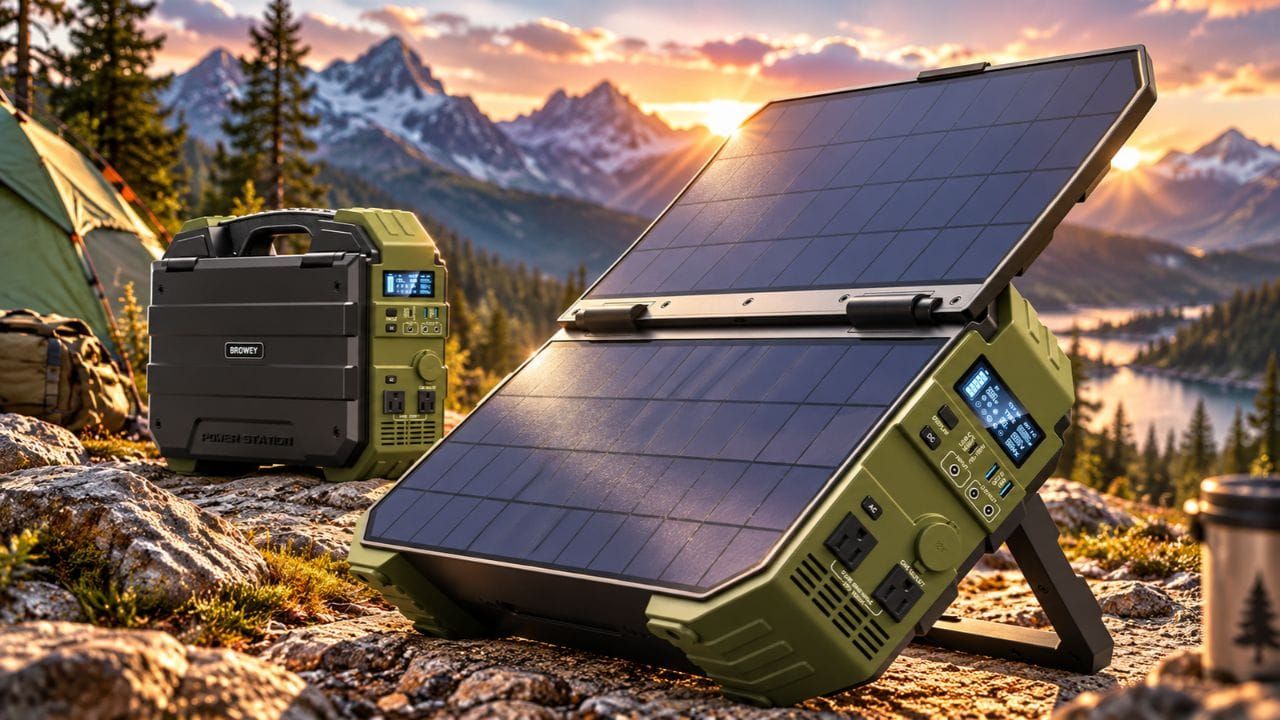 BROWEY 1600W (3200W Peak) Portable Power Station with Built-in Solar Panel Review
