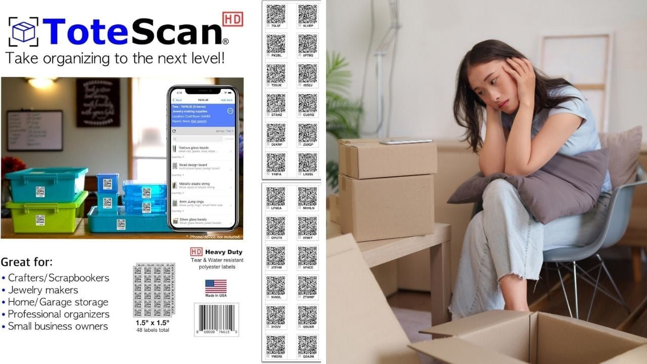 Totescan Intelligent Smart QR Labels for Organization, Moving, and Storage