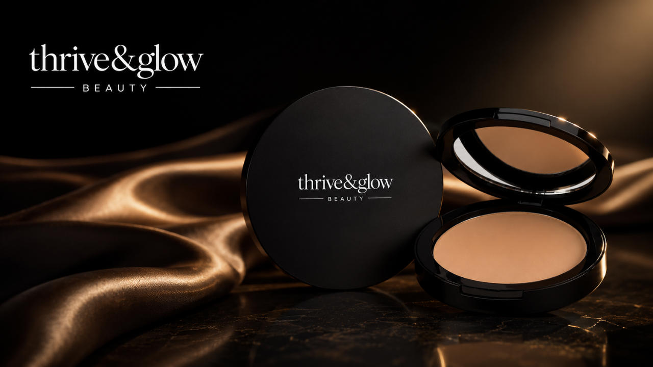 Thrive & Glow Beauty Dual Blend Powder Foundation: Customize Your Coverage Wet or Dry