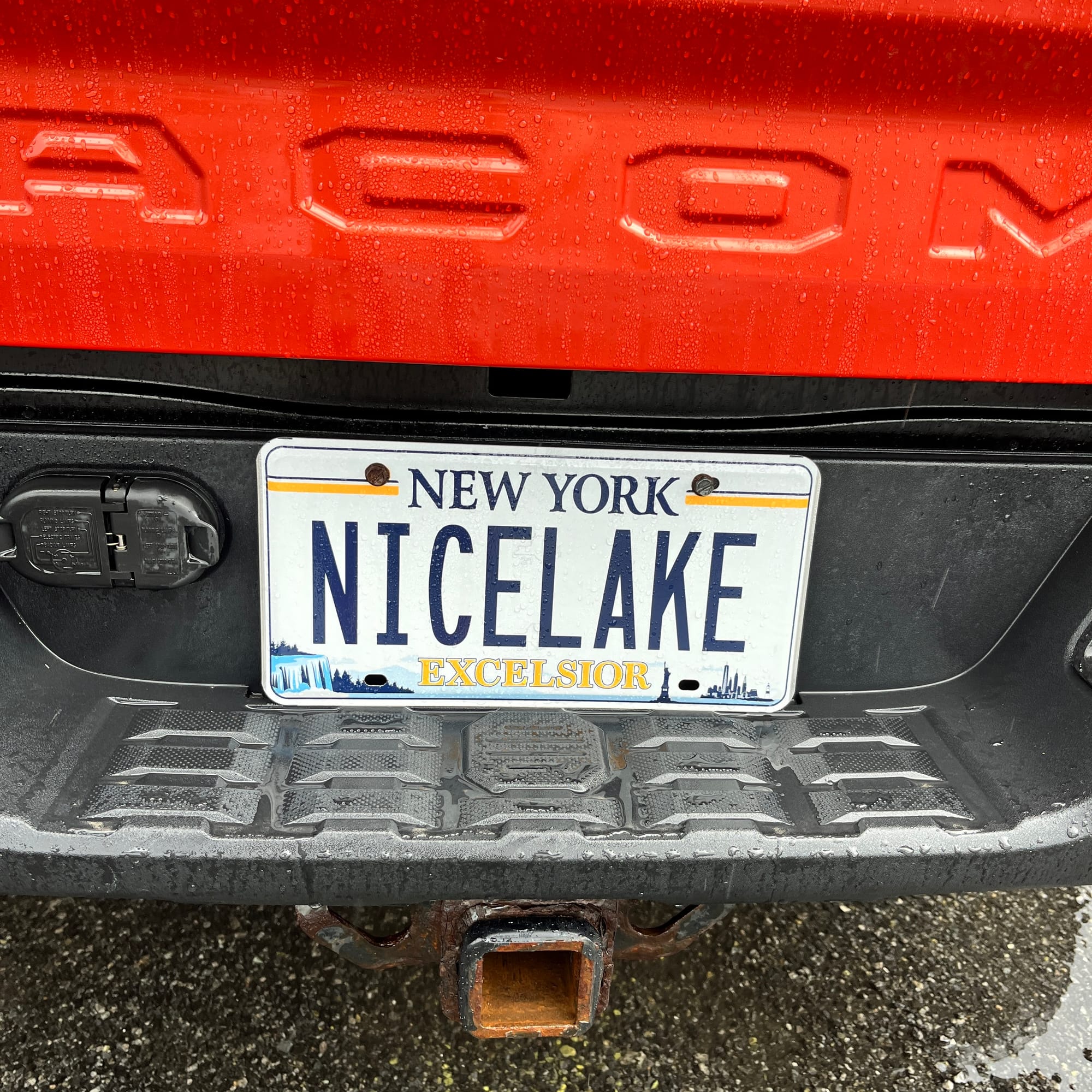 New York EXCELSIOR license pate I spotted in the parking lot of Stewart's that reads NICELAKE