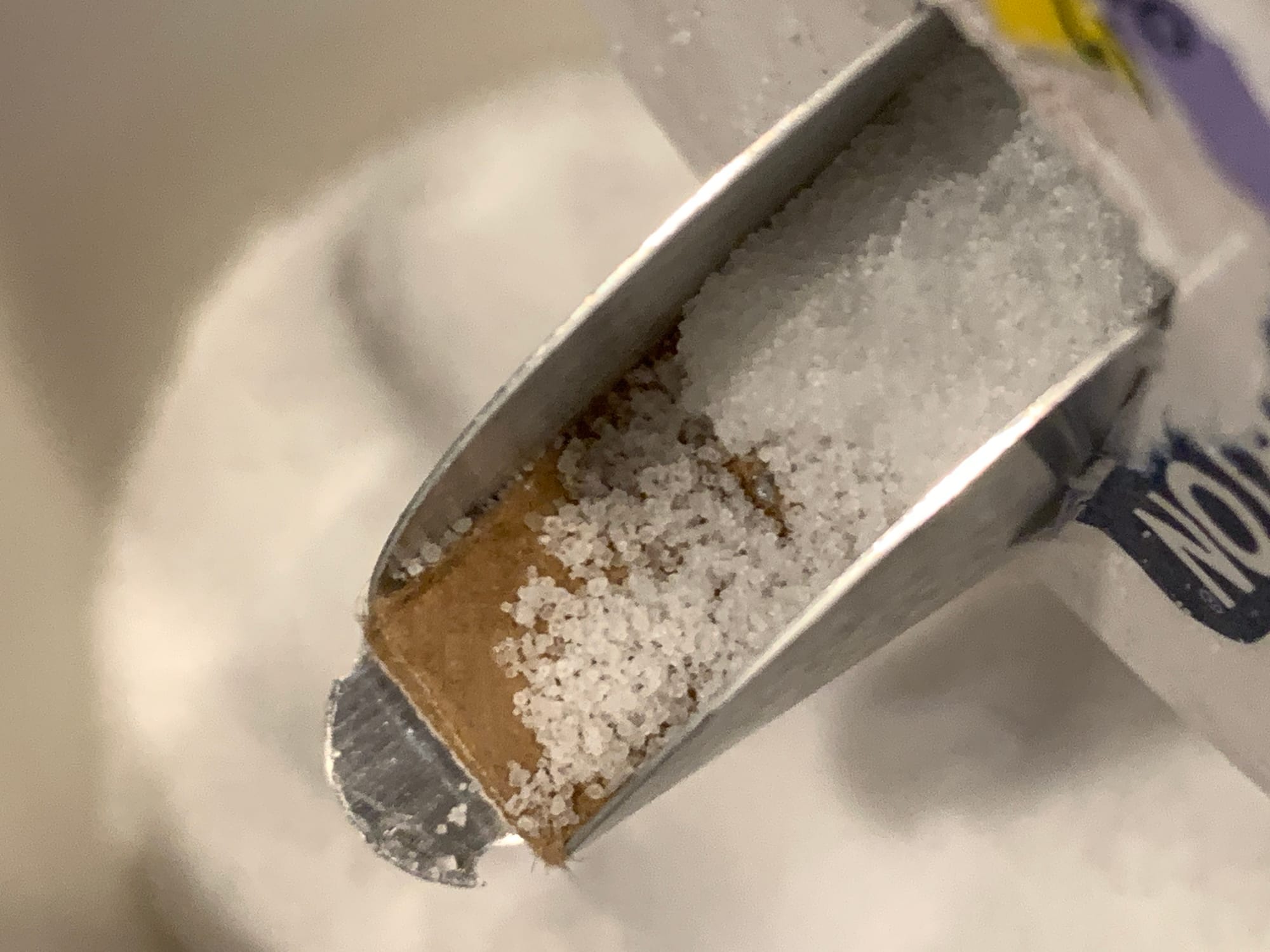 Big clump of salt in the container spout