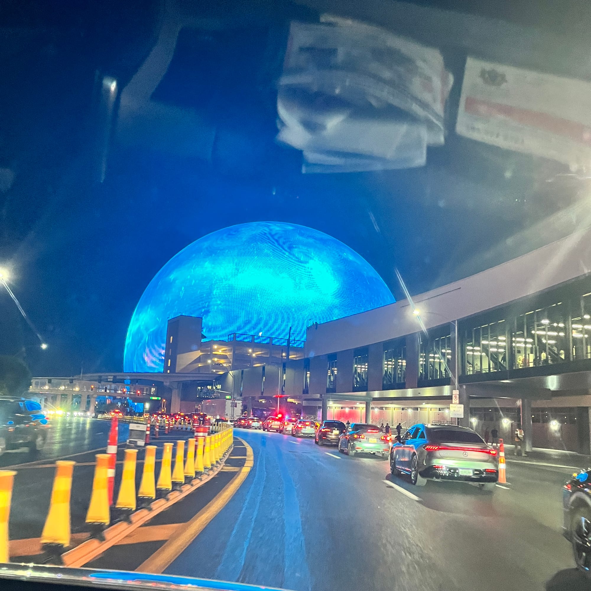 The Sphere looming over the Vegas skyline