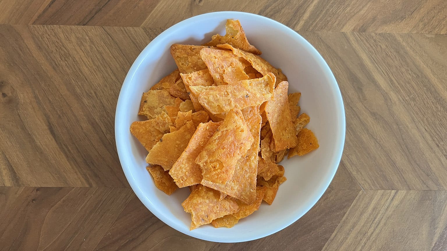 Bowl of chips, not a lotta intact triangles. Also: I am starting a band called INTACT TRIANGLE