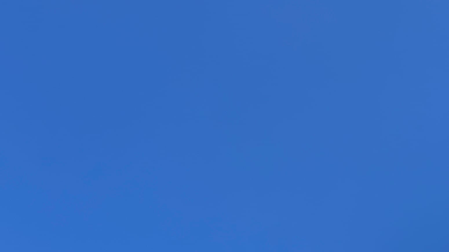 A patch of deep blue cloudless sky, looking as even as a color sample swatch. 