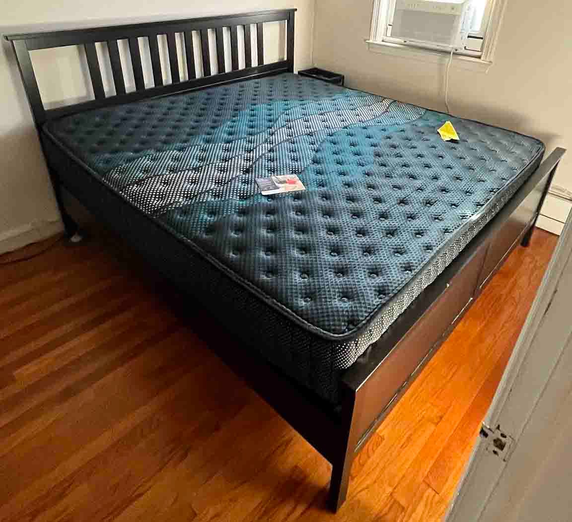 A new mattress with no sheets or anything on it yet