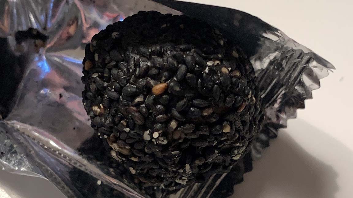 Closeup of the unwrapped Boke Ball