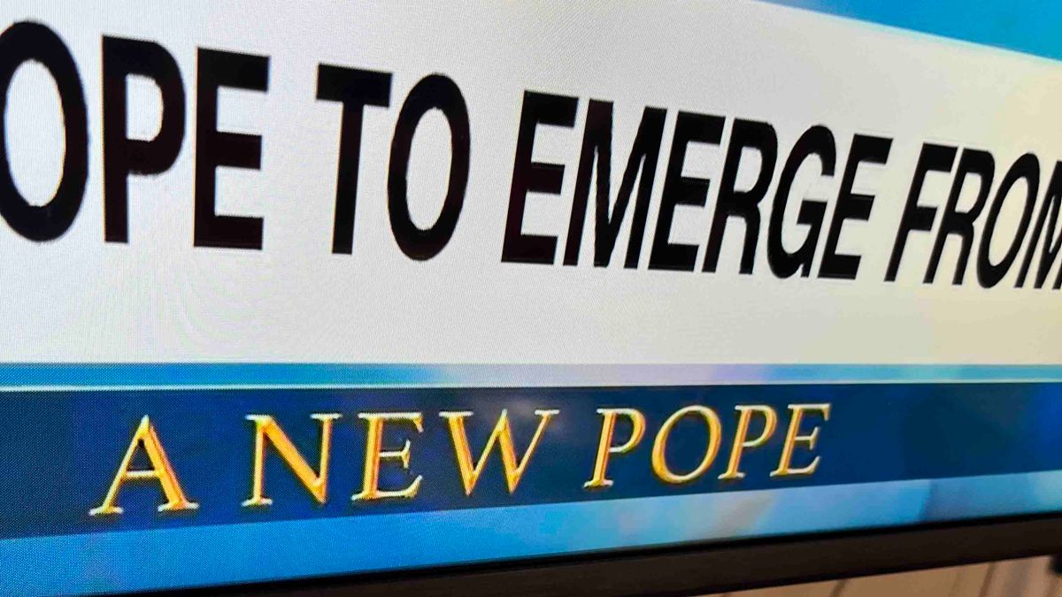 DETAIL OF CHYRON FROM CNN: A NEW POPE"