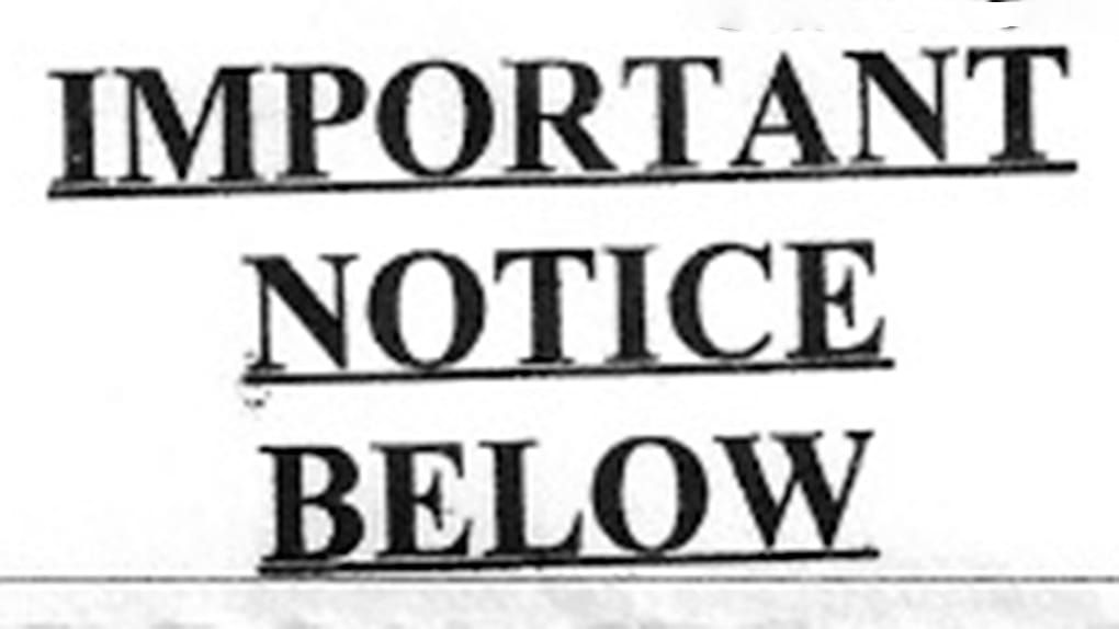 HEAVILY REPRODUCED FORM: IMPORTANT NOTICE BELOW