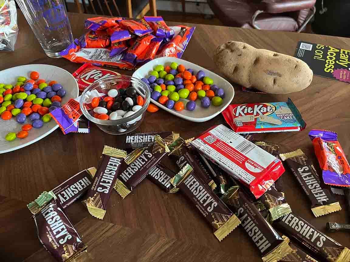 Time to put the candy in the candy