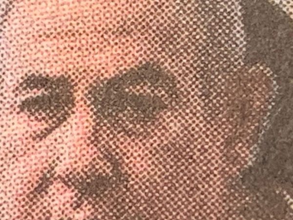 DetaIl of a photo from the print edition of the NYT of Prime Minister Benjamin Netanyahu of Israel