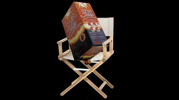 Box of wine in a director's chair