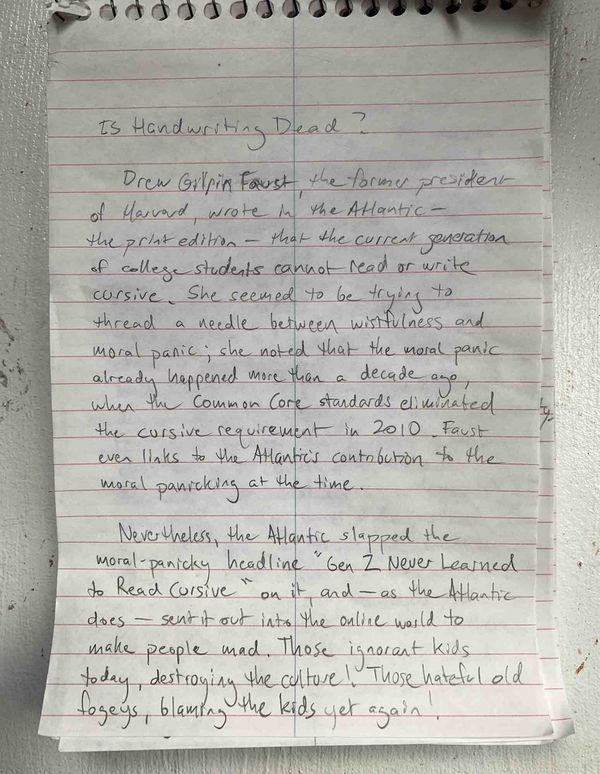 Indignity Vol. 2, No. 77: Let cursive stay dead.