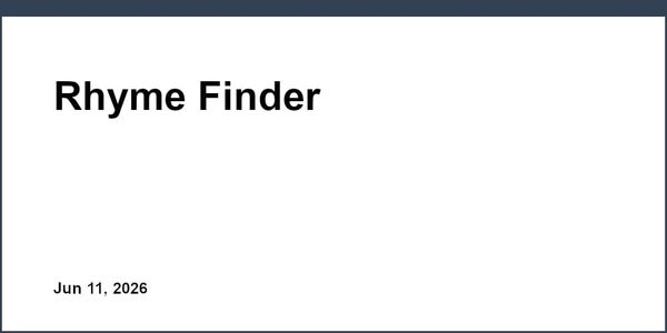 Rhyme Finder