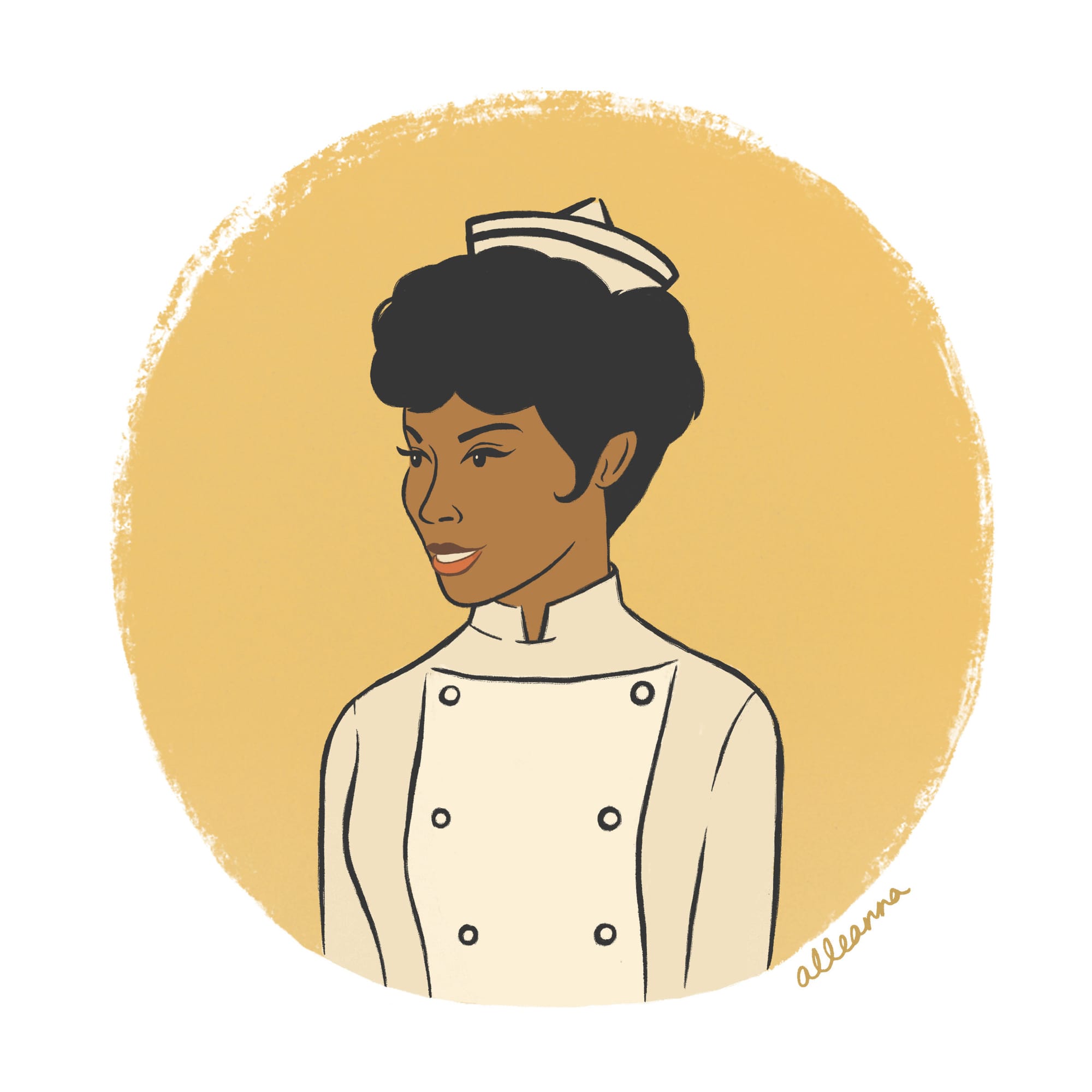 an illustration of Diahann Carroll as Julia by Alleanna Harris