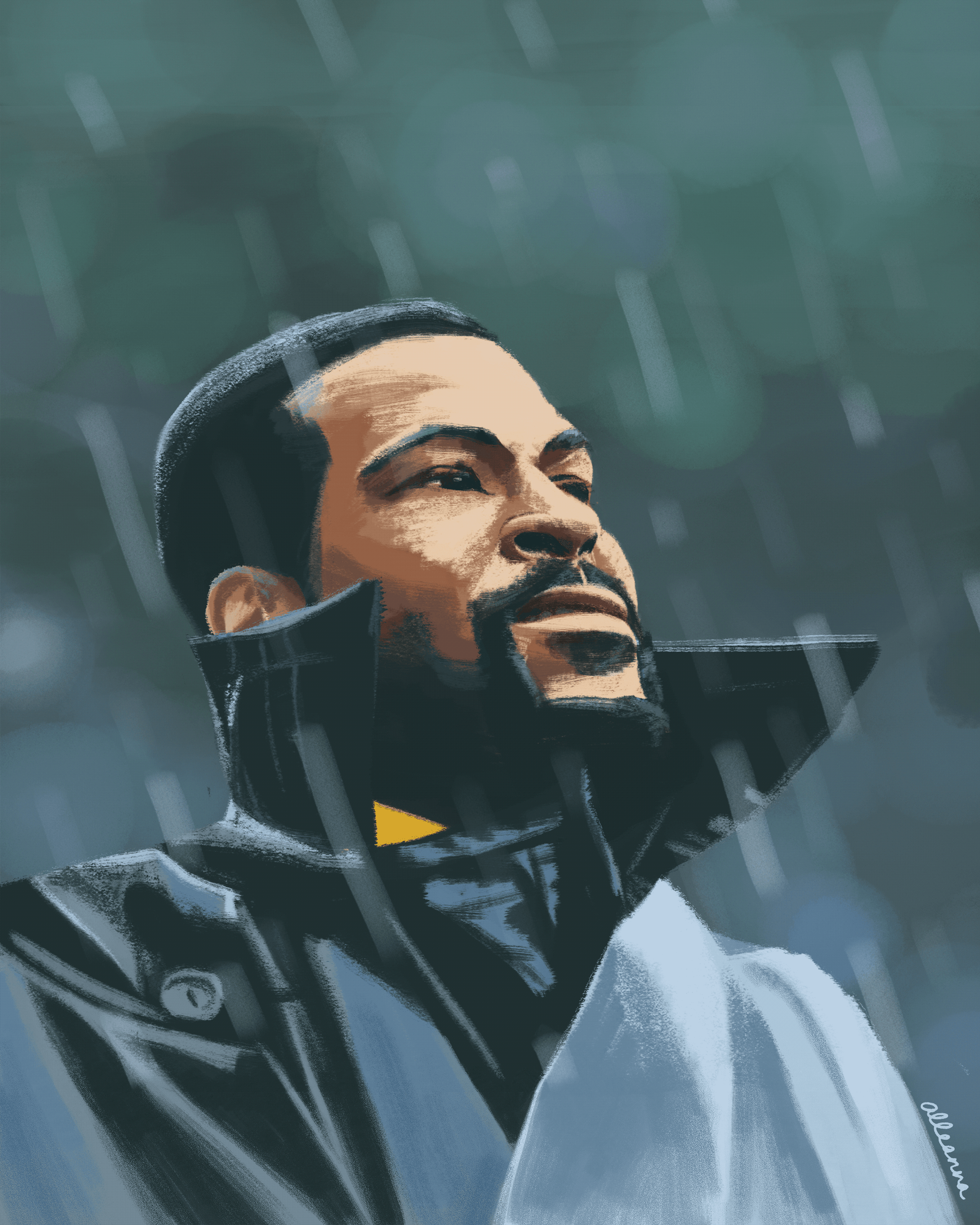 an animated gif version of marvin gaye's what's going on album cover by alleanna harris