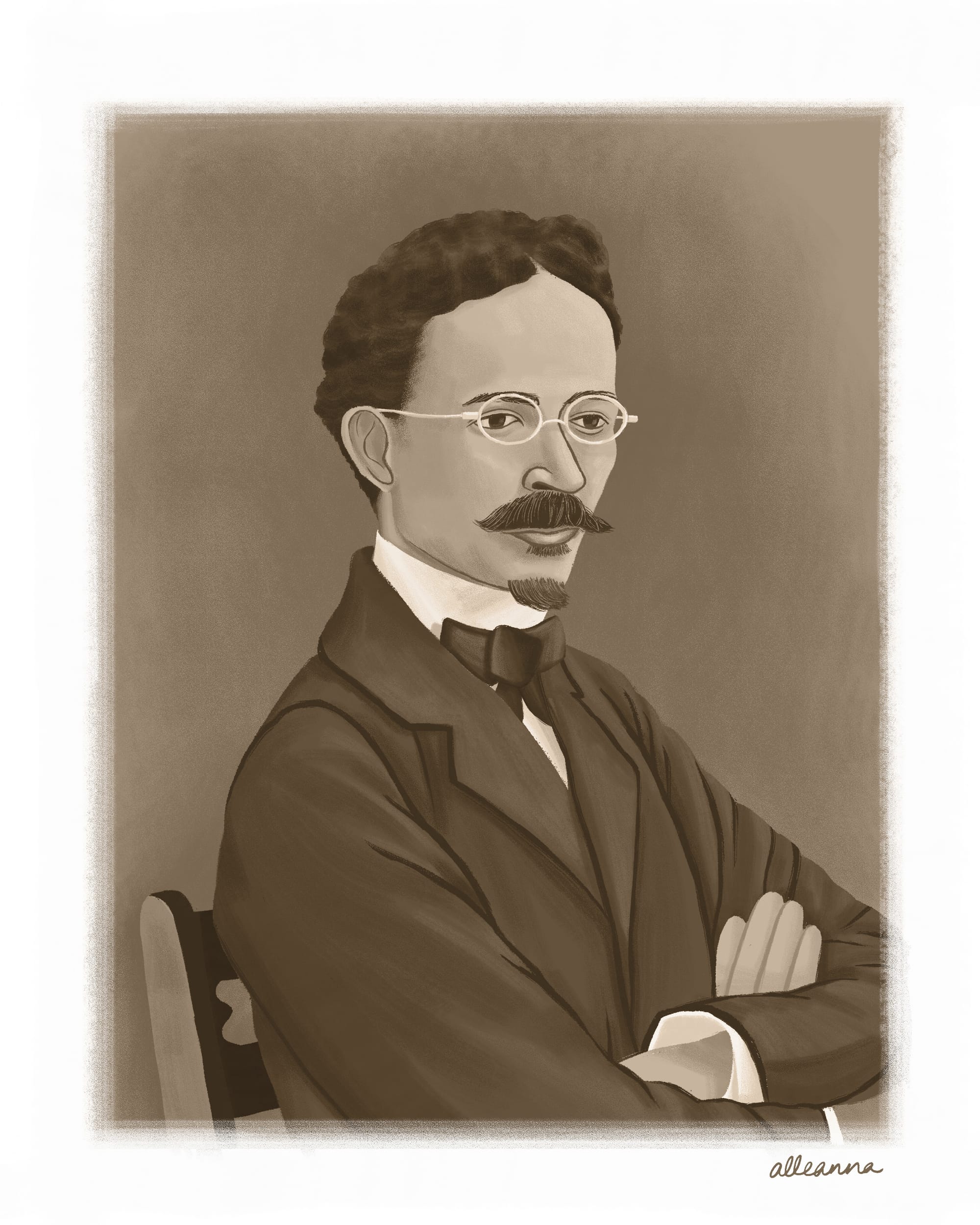 an illustration of the Black painter Henry Ossawa Tanner by Alleanna Harris