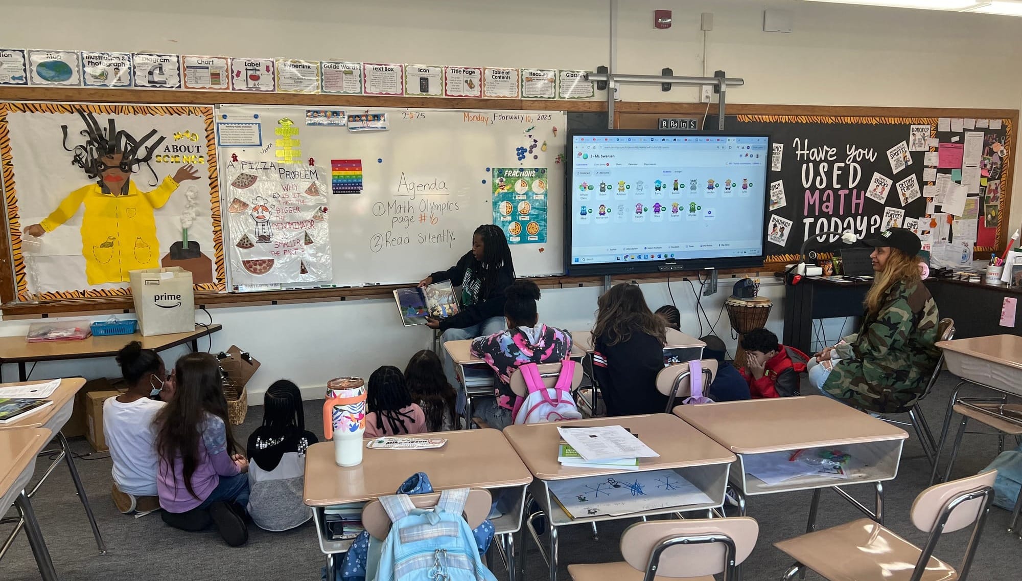 Alleanna Harris reads All the Greatness in You to Mrs. Swanson's third grade class. 