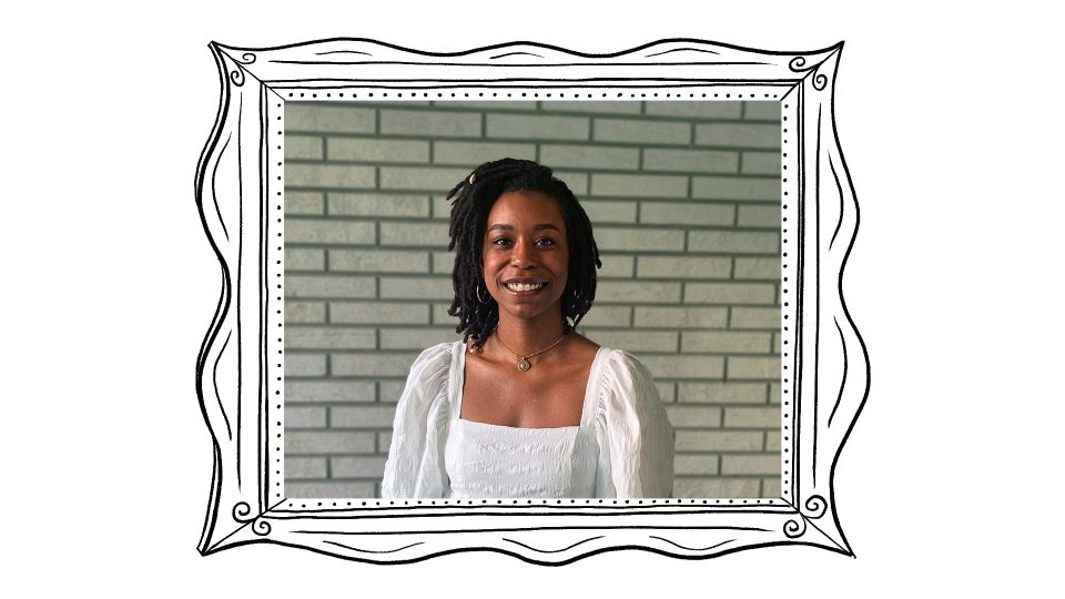 Alleanna's headshot in an illustrated frame.