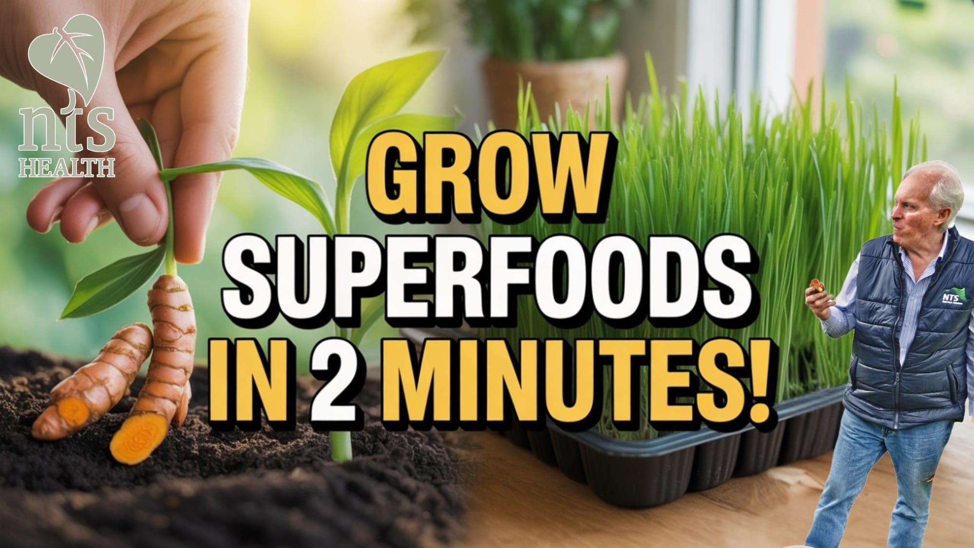 🌱✨ 2 Minute Superfood Gardening - Grow Turmeric & Wheatgrass at Home - How to S4E4✨🌱