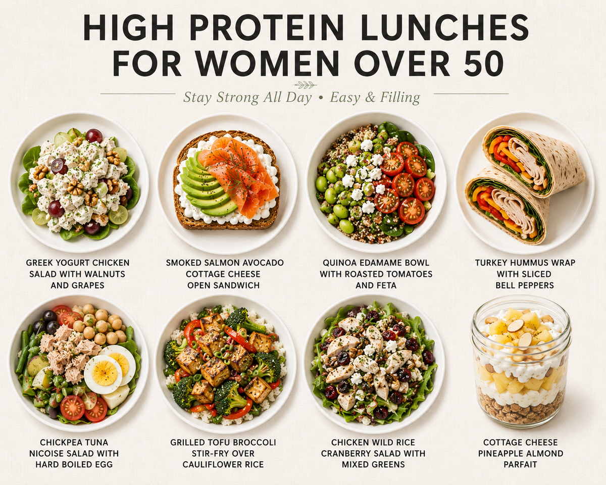 10 Easy High Protein Lunches for Women Over 50 to Stay Strong All Day: Delicious Meals That Actually Keep You Full and Energized