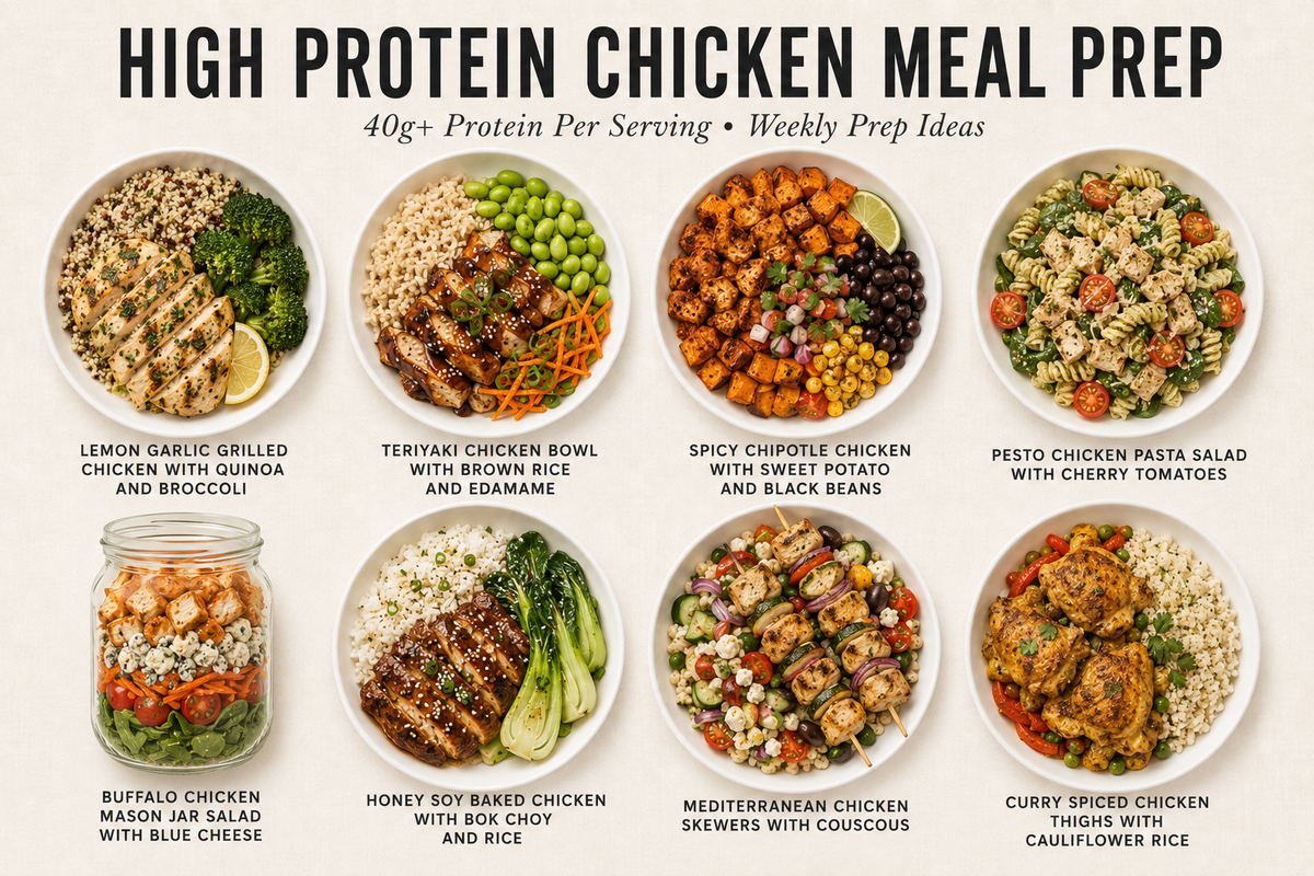 High Protein Chicken Meal Prep Ideas for the Week That'll Save You Hours and Pack 40g+ Per Serving