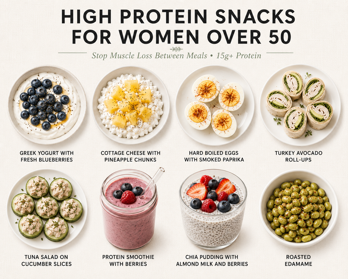 10 High Protein Snacks for Women Over 50 to Stop Muscle Loss Between Meals: Delicious Options That Actually Keep You Full (15g+ Protein)