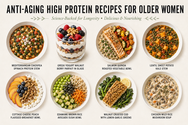 12 Anti-Aging High Protein Recipes for Older Women You'll Actually Love Making (Science-Backed for Longevity)