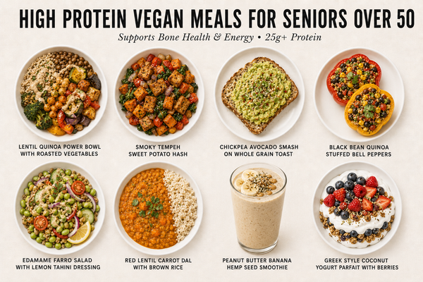 10 High Protein Vegan Recipes Designed for Seniors Over 50: Easy Plant-Based Meals That Support Bone Health and Energy (25g+ Protein Per Serving)