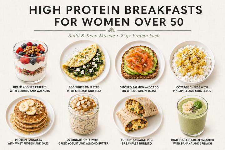 12 High Protein Breakfasts for Women Over 50 to Build and Keep Muscle: Easy, Delicious Recipes You'll Actually Crave (25g+ Protein Each)