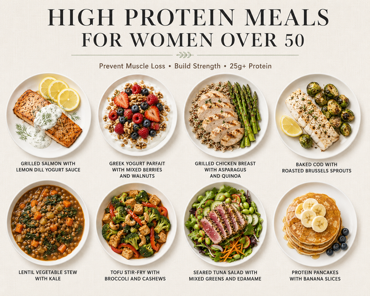 15 High Protein Meals for Women Over 50 to Prevent Muscle Loss: Delicious Recipes That Build Strength (25g+ Protein Each)