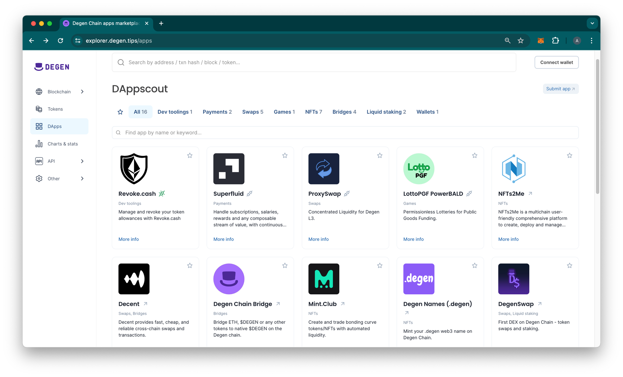 Dapps on degen chain