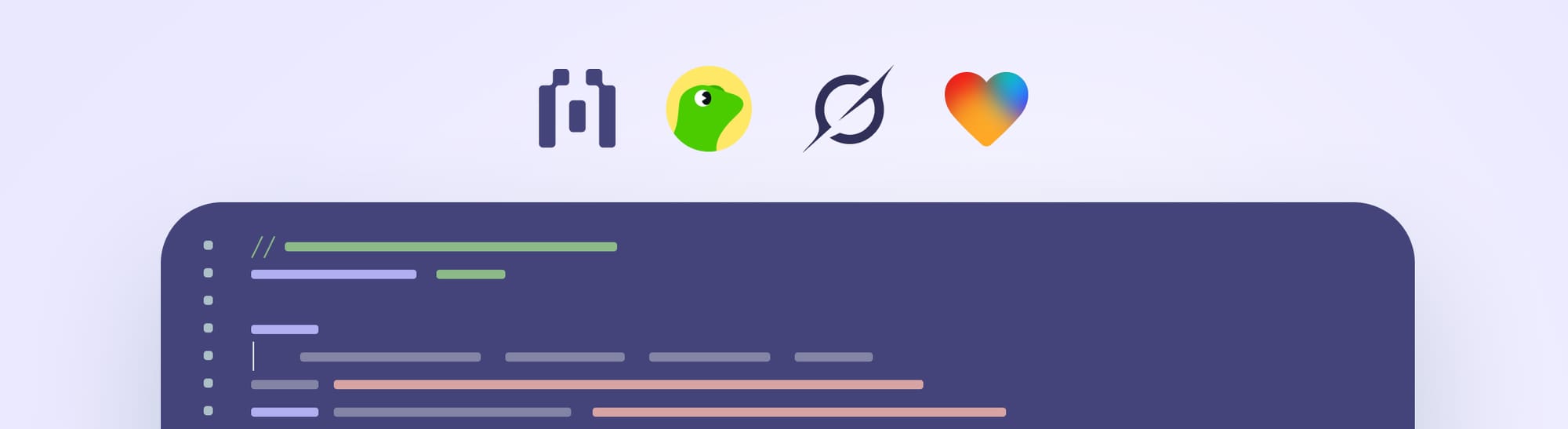 Stylized code editor interface with logos of Blockscout, Lovable, Grok, and Revealer above, representing tools for building AI-powered Web3 applications.