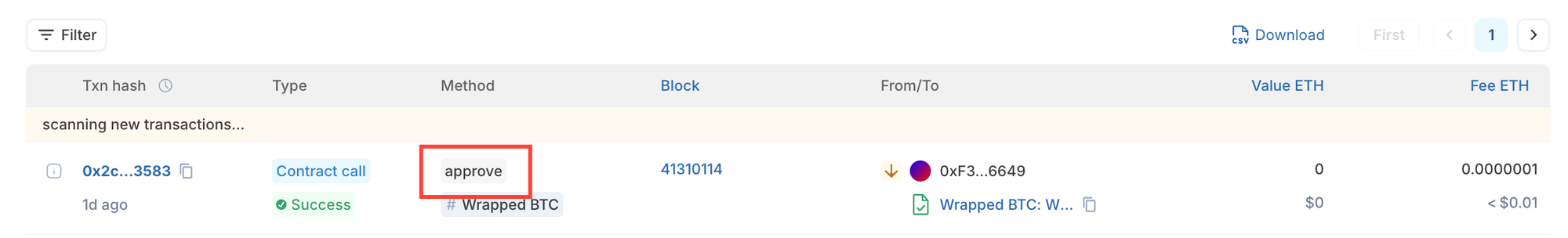approval method on block explorer dapp defi security